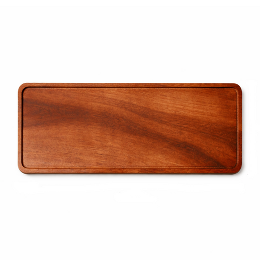 Wooden tray on a white background